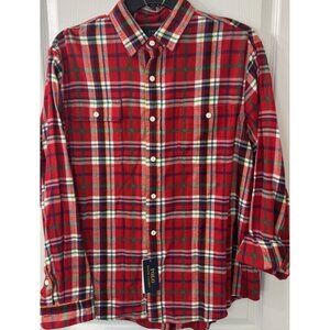 Polo Ralph Lauren Men's Classic Fit Flannel Red Plaid Workshirt Sz XL NWT $148